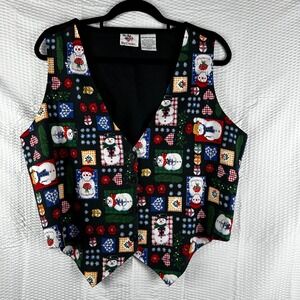 Holiday Snowman Patterned Vest